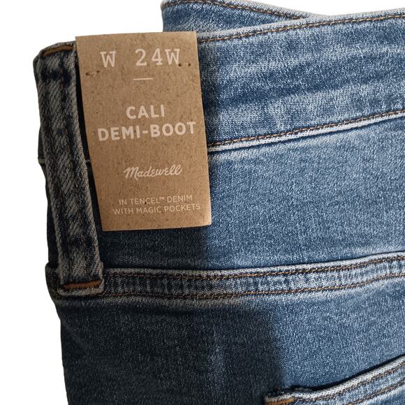 Madewell Women's High Rise Cali Demi Boot Cropped Jeans Plus Size 24W New - Picture 7 of 9